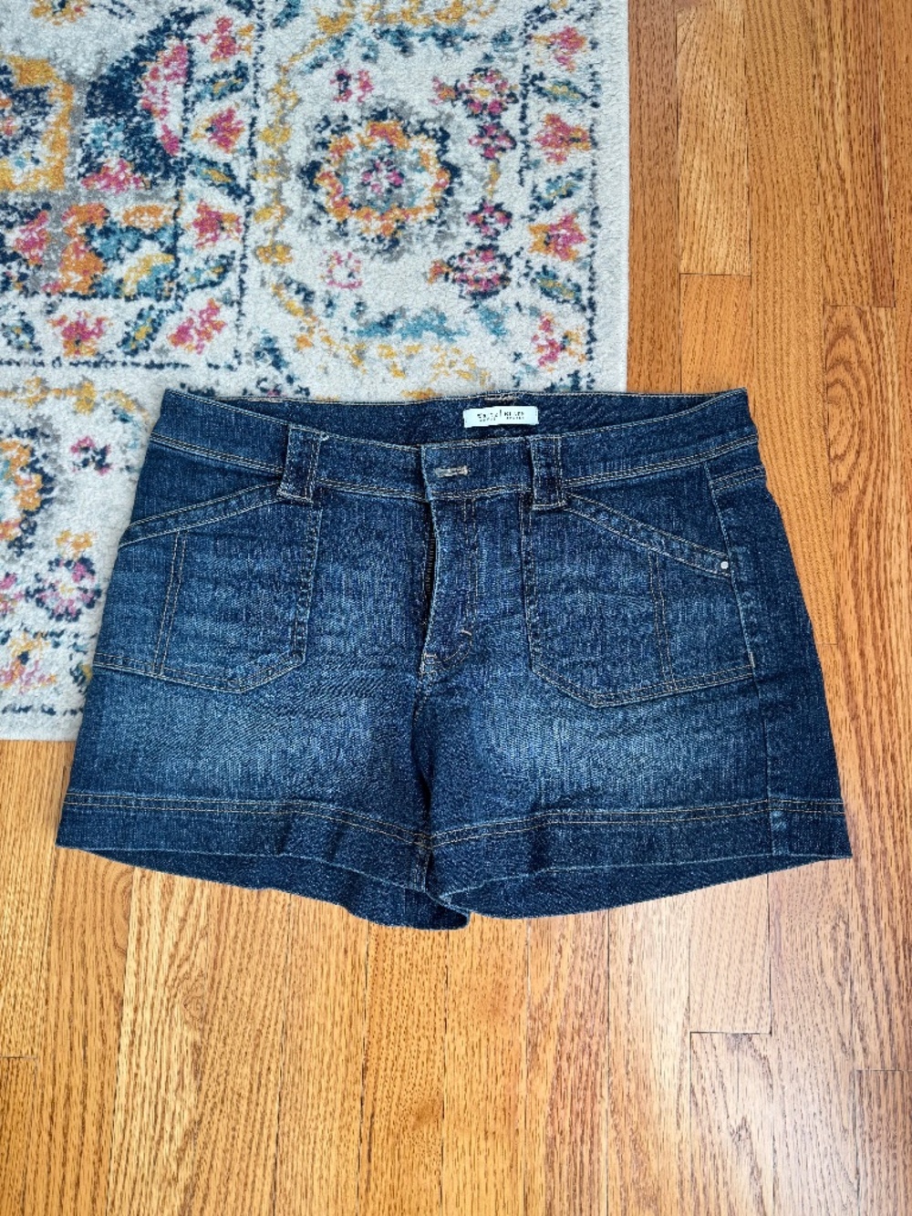 White House Black Market Denim Shorts Dark Wash 12 Summer Minimalist Weekend
